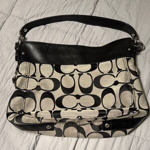 Coach Black and Cream Shoulder Bag